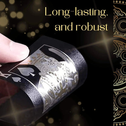55PCS Gold Foil spillekort 24K Gold Plastic Poker sæt, vandtæt og holdbar Magic spil kort
