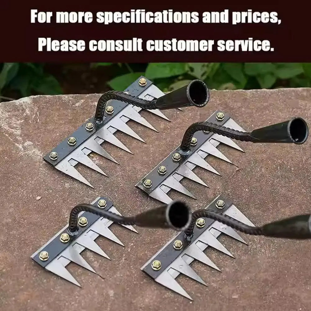 Carbon Steel Garden Ukrudtsrace 5/6/7/8 Tænder Jord Løsning og Weed Removal Tool til Farm, Have og landskabspleje
