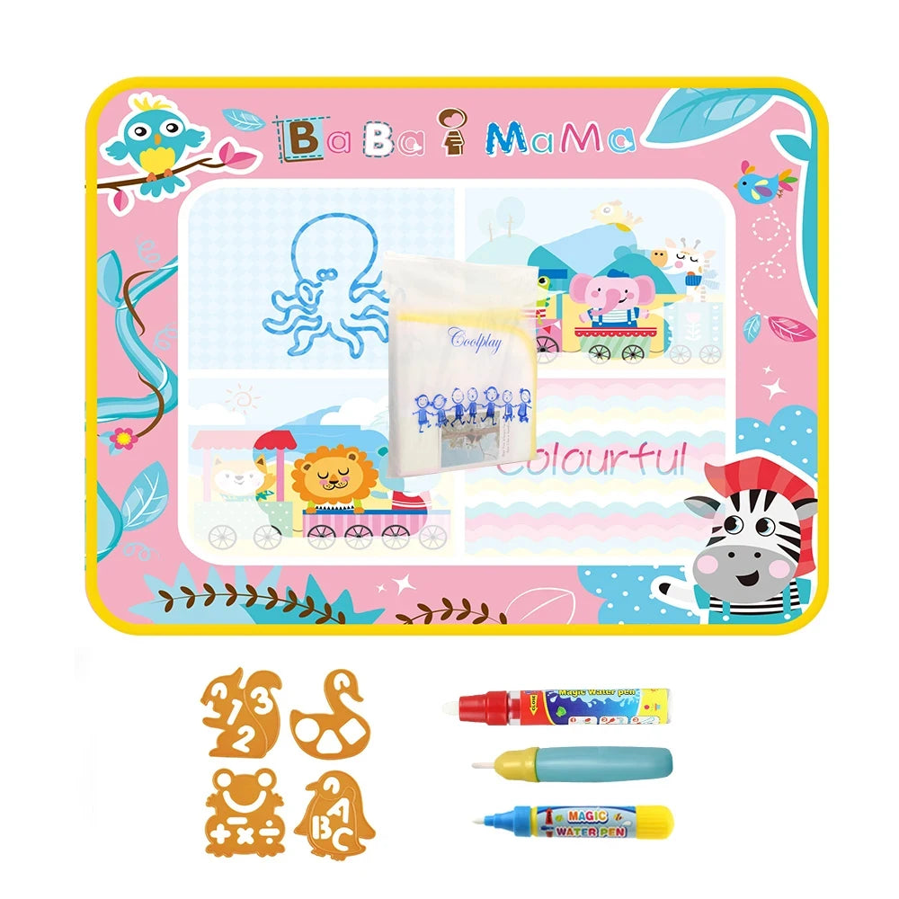 100x80CM Magic Water Drawing Mat – Reusable Doodle Board Montessori Educational Toy for Kids