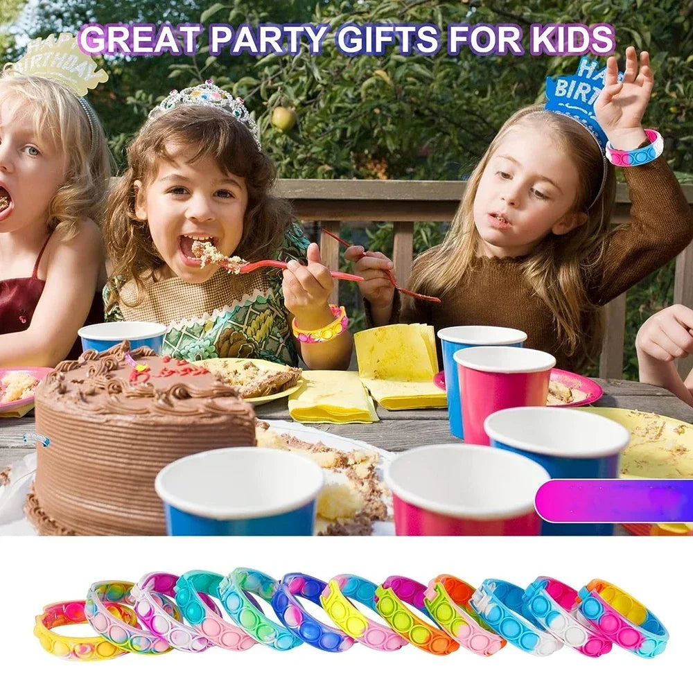 12/24/36PCS Silikone Farverige Bubble Armbånd ! Børn Party Favors, Fødselsdagsgaver, Bryllup Souvenirs, Karneval & Ferie Armbånd