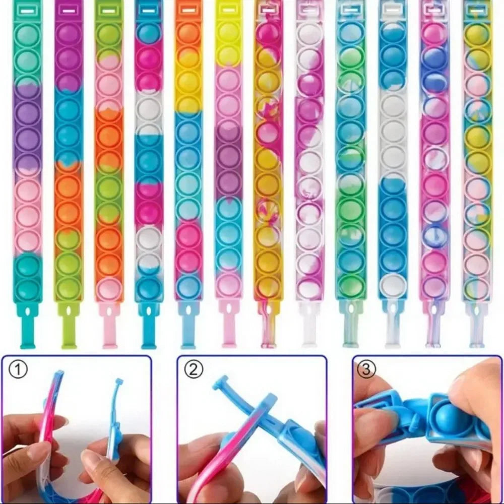 12/24/36PCS Silikone Farverige Bubble Armbånd ! Børn Party Favors, Fødselsdagsgaver, Bryllup Souvenirs, Karneval & Ferie Armbånd