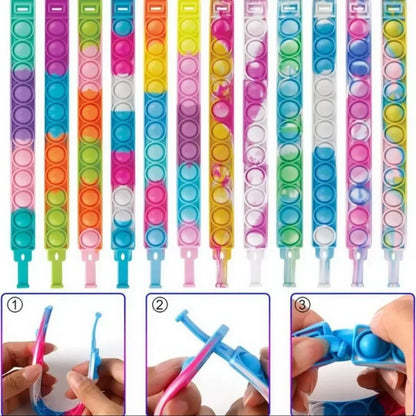 12/24/36PCS Silikone Farverige Bubble Armbånd ! Børn Party Favors, Fødselsdagsgaver, Bryllup Souvenirs, Karneval & Ferie Armbånd