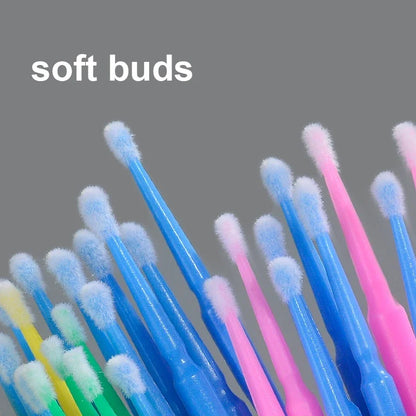 100PCS Eyelash Rengøring Børster Micro Cotton Swabs til Lash udvidelser & Makeup Removal
