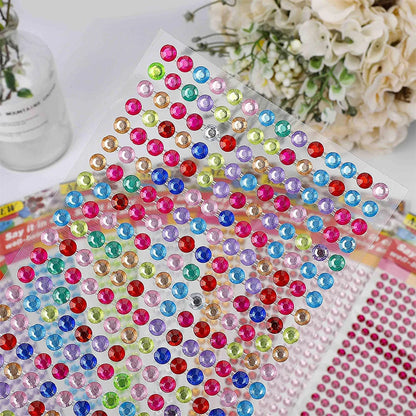 1040/900/504Pcs Akrylbor DIY Crystal Rhinestone Self-Adhesive Klistermærker til telefon kasser, kort og håndværk