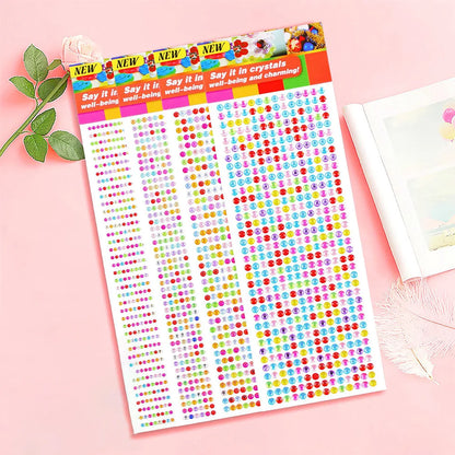 1040/900/504Pcs Akrylbor DIY Crystal Rhinestone Self-Adhesive Klistermærker til telefon kasser, kort og håndværk