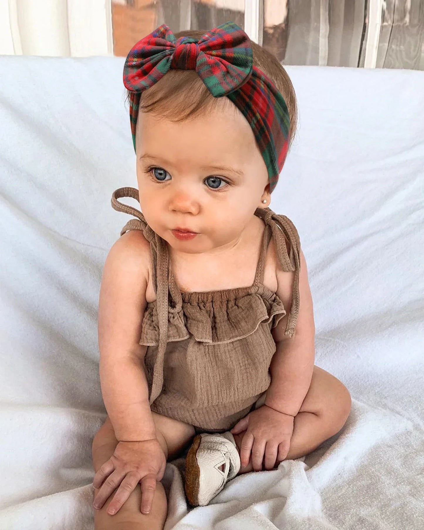 1Pc Baby Nylon hovedtørklæde Håndlavet Blomst Hovedbøjle til Nyfødte piger, Spædbørn Elastisk Hår turban