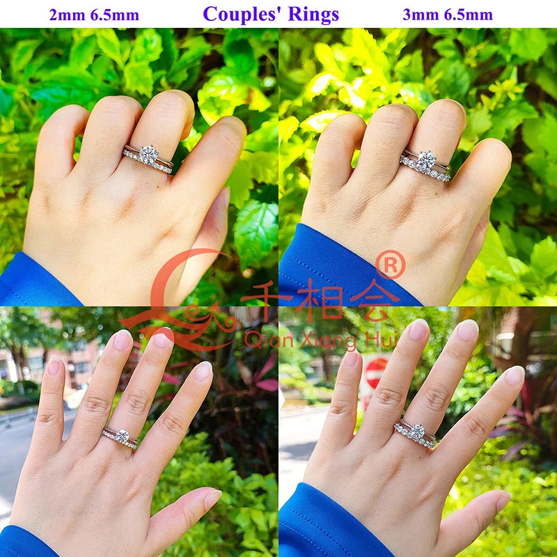 0.1ct 3mm D VVS Moissanite Fuld Eternity Band Ring 925 Sterling Sølv Engagement & Party Smykker for kvinder