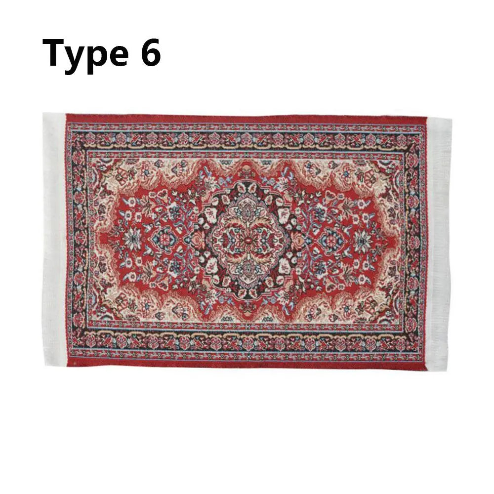 1:12 Scale Turkish Style Miniature Dollhouse Carpet – Floor Covering for Playing House & Doll Accessories