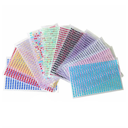 1040/900/504Pcs Akrylbor DIY Crystal Rhinestone Self-Adhesive Klistermærker til telefon kasser, kort og håndværk