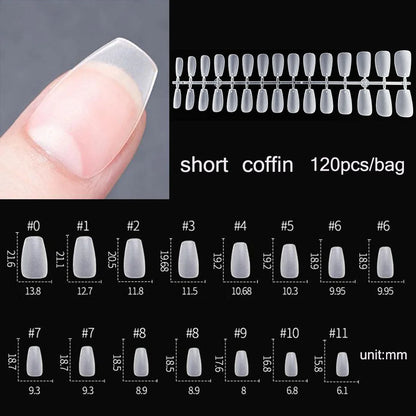 120PCS Matt presse-på negle tips Soft Full-Cover Oval Almond Falske negle til DIY Manicure