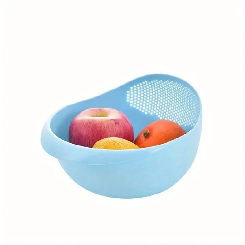 1PC Plastic Rice Sieve & Drain kurv med håndtag • Multi-purpose Kitchen Strainer Bowl til vask af ris, grøntsager og frugter