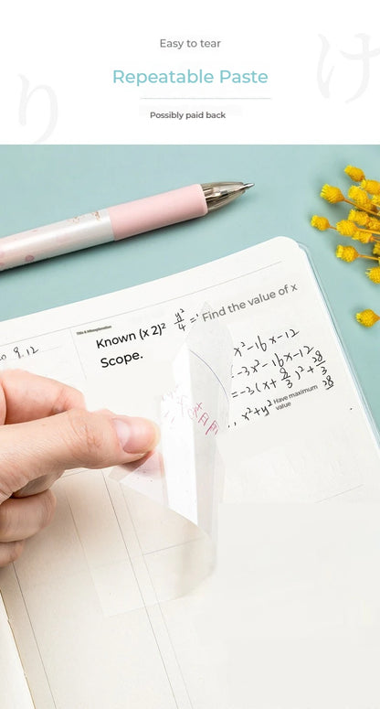 50 Ark Gennemsigtige Klæbende Noter Vandtæt Besked & Signatur Klistermærker til Notebooks