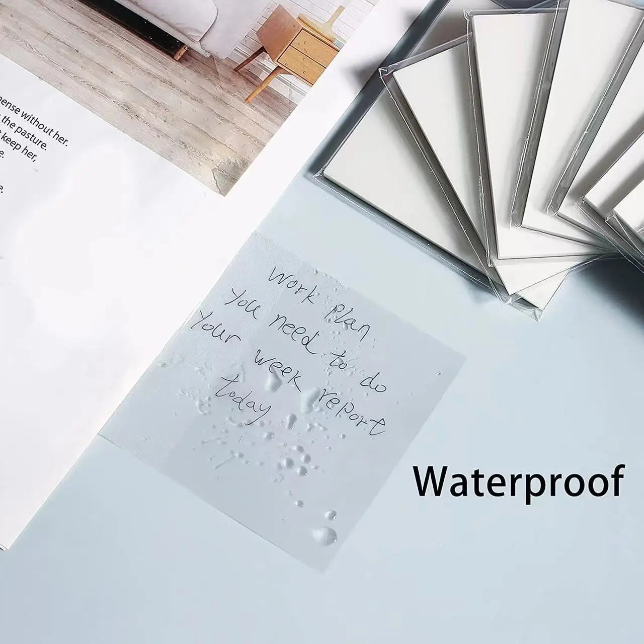 50 Ark Gennemsigtige Klæbende Noter Vandtæt Besked & Signatur Klistermærker til Notebooks