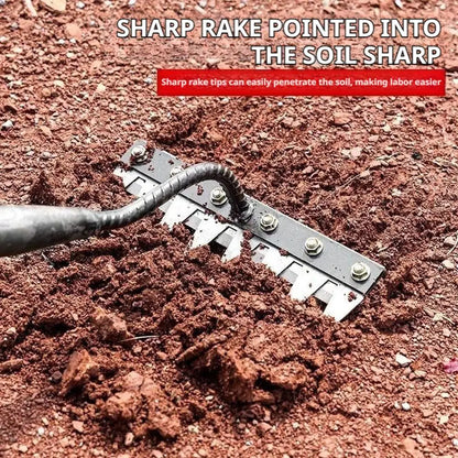 Carbon Steel Garden Ukrudtsrace 5/6/7/8 Tænder Jord Løsning og Weed Removal Tool til Farm, Have og landskabspleje