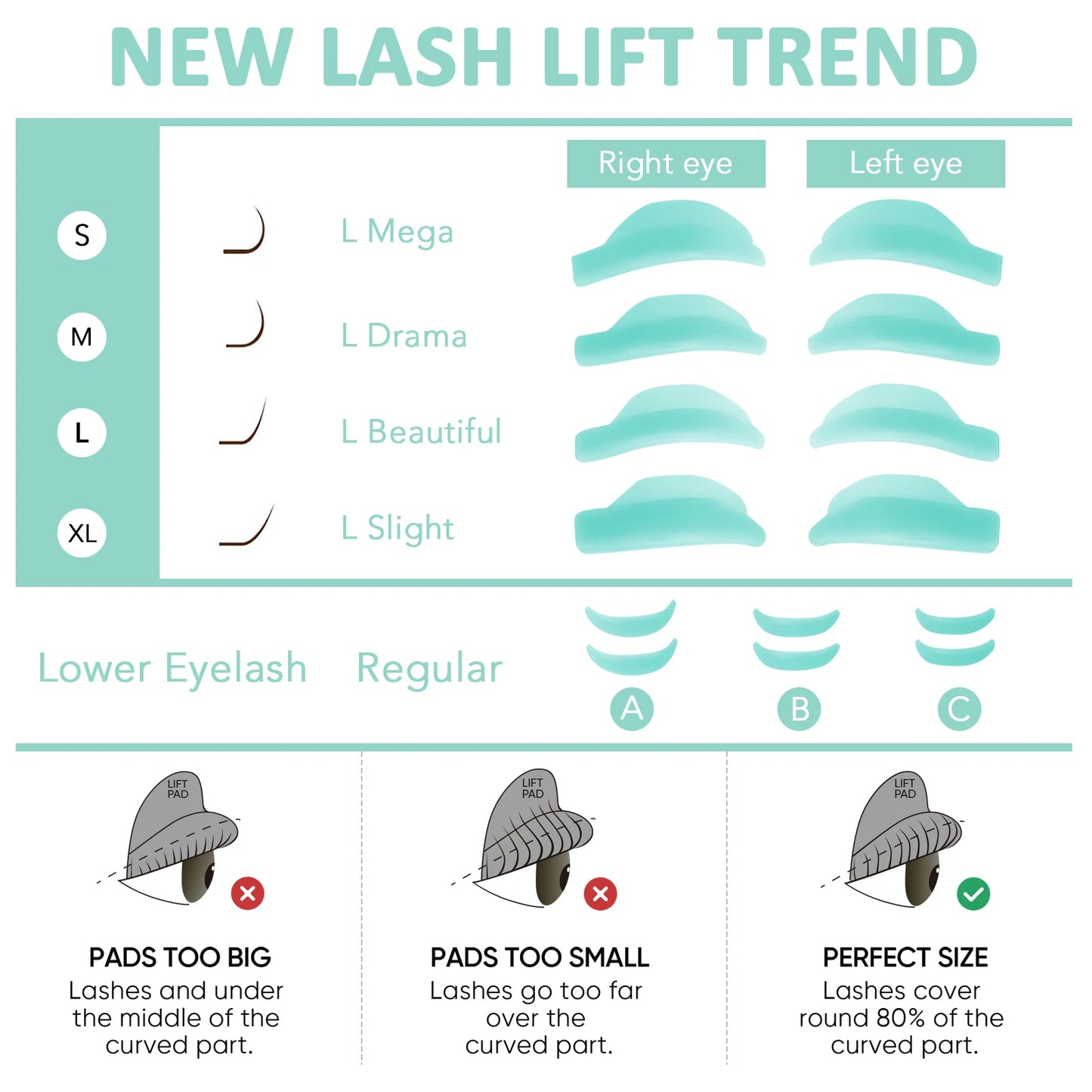 Libeauty 7 Paris Genanvendelig Lash Lift Shield Pads Silikone Eyelash Curler & Curling jern tilbehør, Makeup Tool