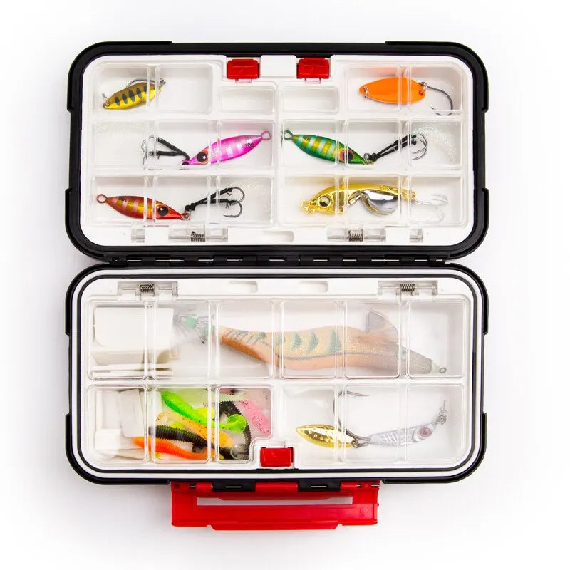 Premium vandtæt dobbeltsidet fiskeri Tackle boksen Multifunktionelle Bait & Tool Organizer
