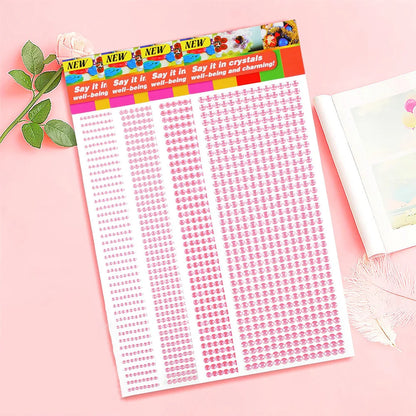 1040/900/504Pcs Akrylbor DIY Crystal Rhinestone Self-Adhesive Klistermærker til telefon kasser, kort og håndværk