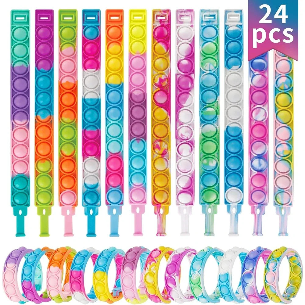 12/24/36PCS Silikone Farverige Bubble Armbånd ! Børn Party Favors, Fødselsdagsgaver, Bryllup Souvenirs, Karneval & Ferie Armbånd