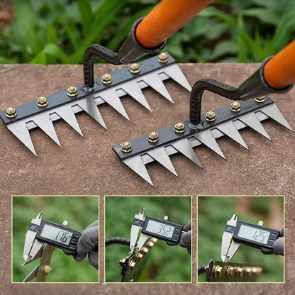 Carbon Steel Garden Ukrudtsrace 5/6/7/8 Tænder Jord Løsning og Weed Removal Tool til Farm, Have og landskabspleje