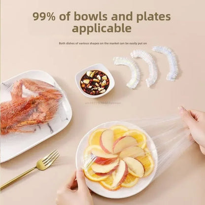 Farverige engangs & genanvendelige fødevarer dækker • Elastisk plast Wrap til skåle, frugt og mad opbevaring