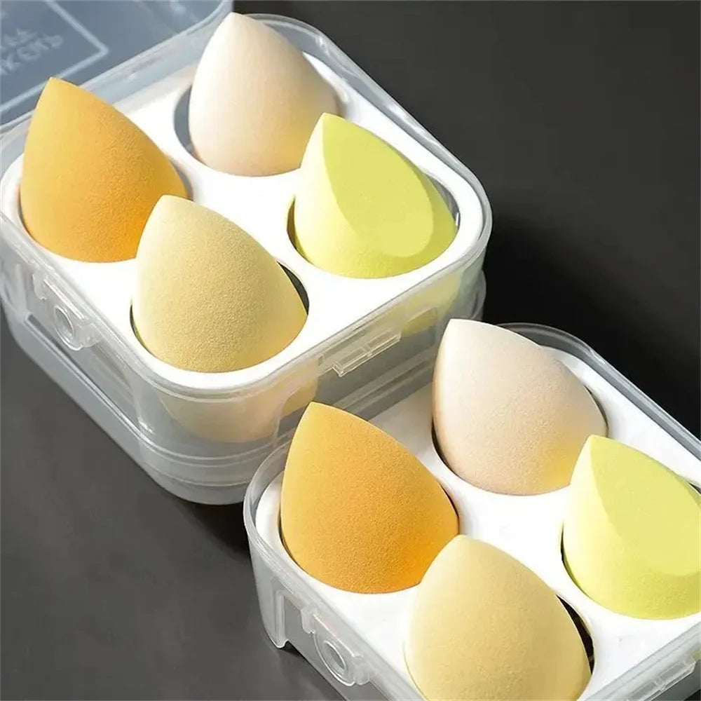 4PCS Makeup Sponge Blender Skønhed æg Kosmetiske Puff Soft Foundation & Powder Svampe til kvinder, Professionelle Skønhedsværktøjer
